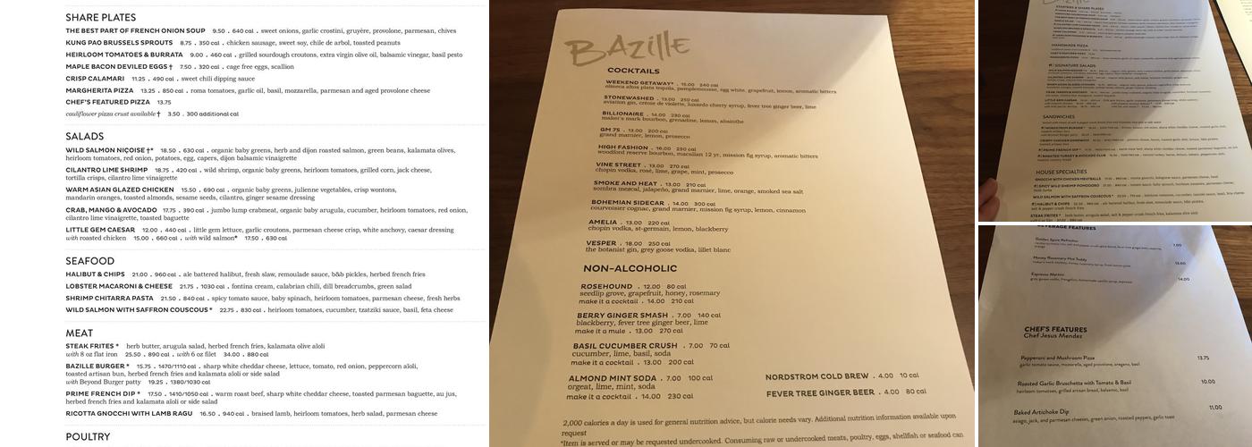 Bazille Menu