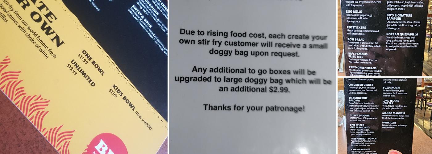 bd's Mongolian Grill Menu