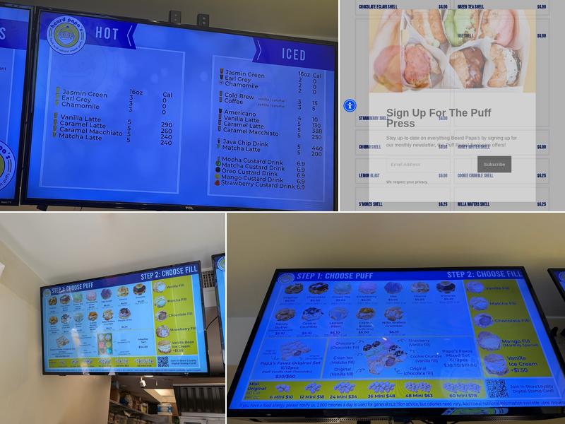 Beard Papa’s Menu