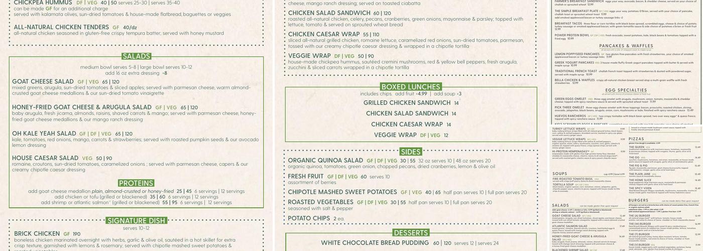 bellagreen Menu