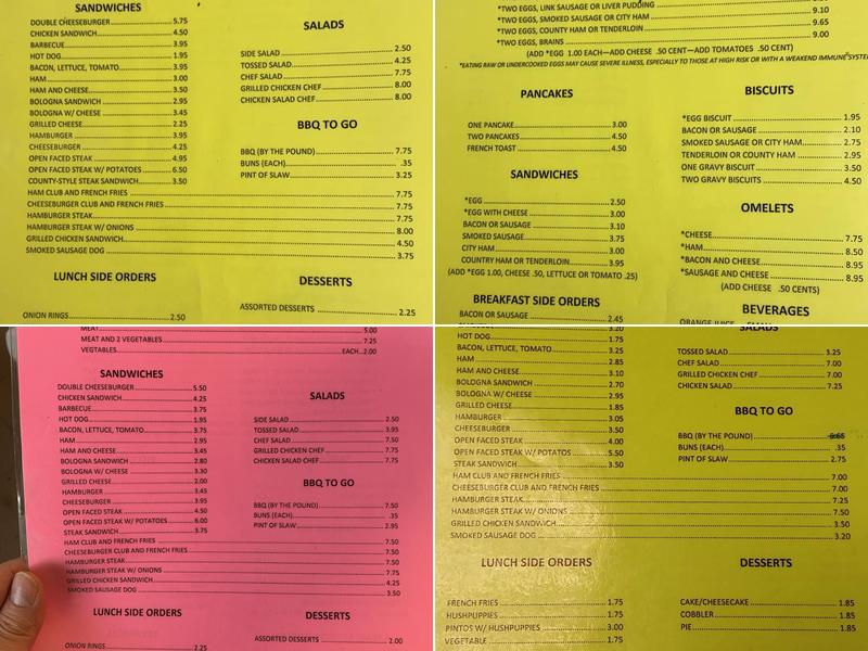 Bernie's Bar-B-Que Menu