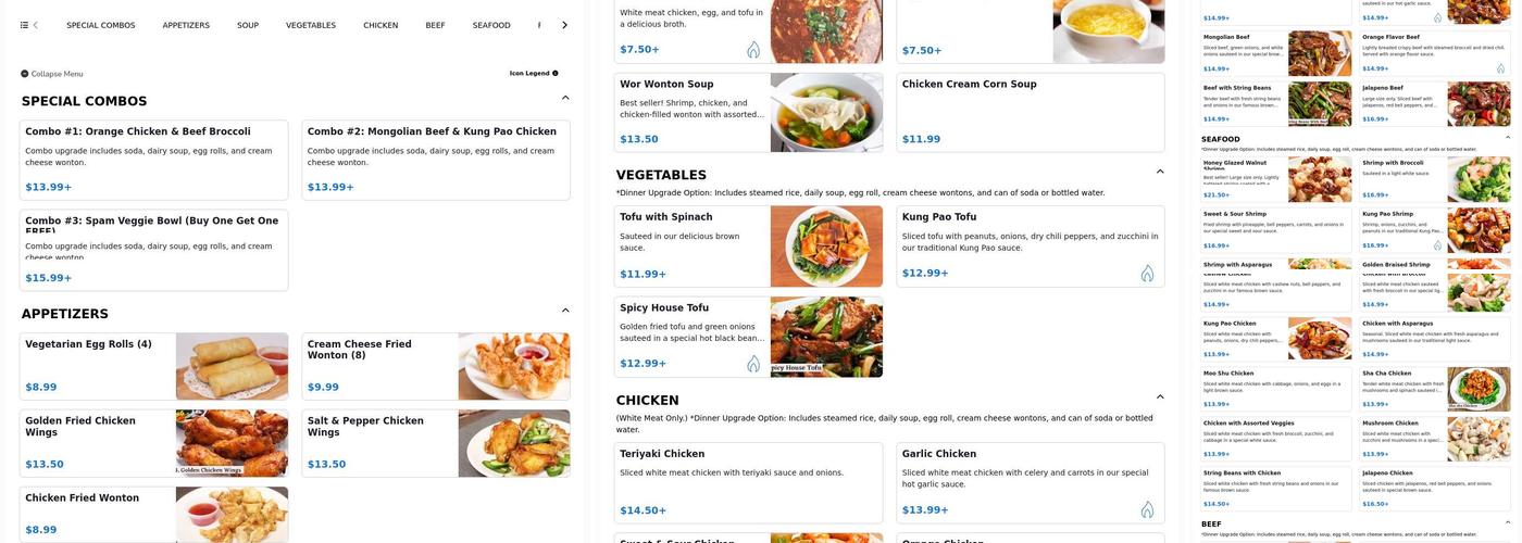 Big chopsticks Menu