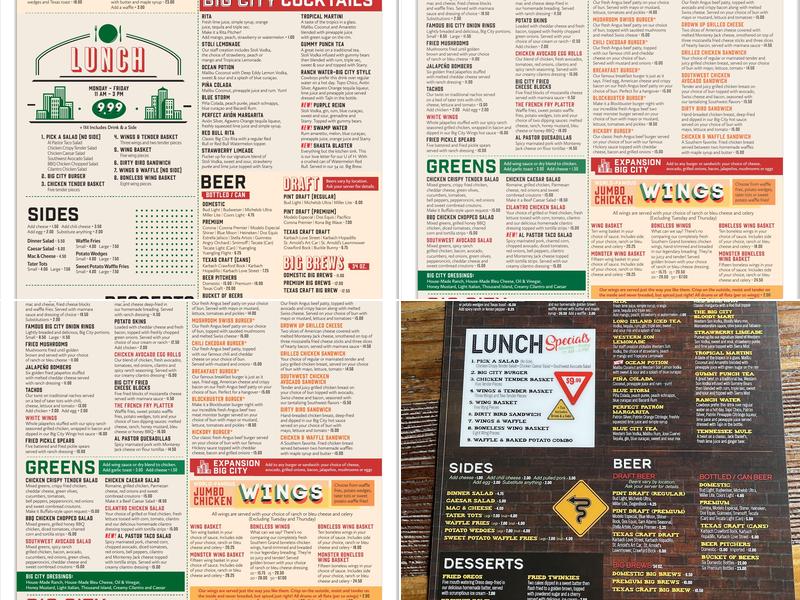 Big City Wings Menu