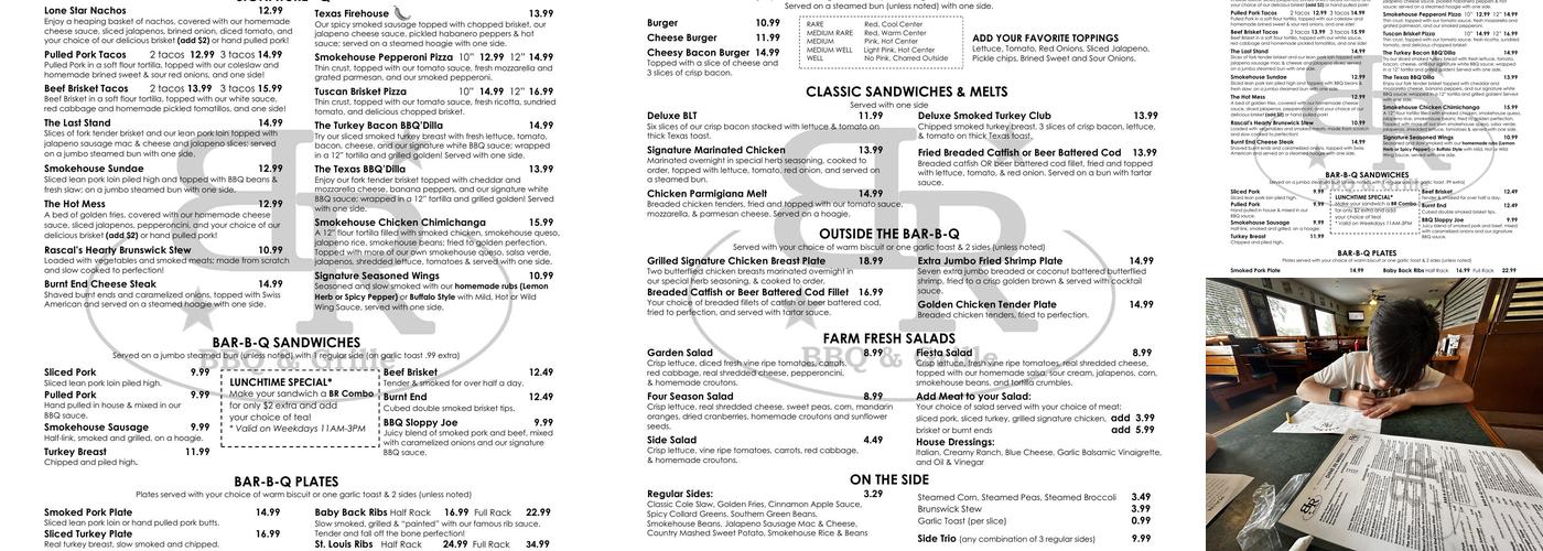 Big Rascal BBQ & Grille (BR BBQ) Menu