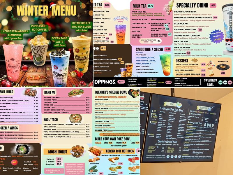 Blended Bistro & Boba Menu