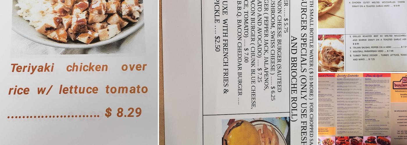 Boulevard Deli Menu