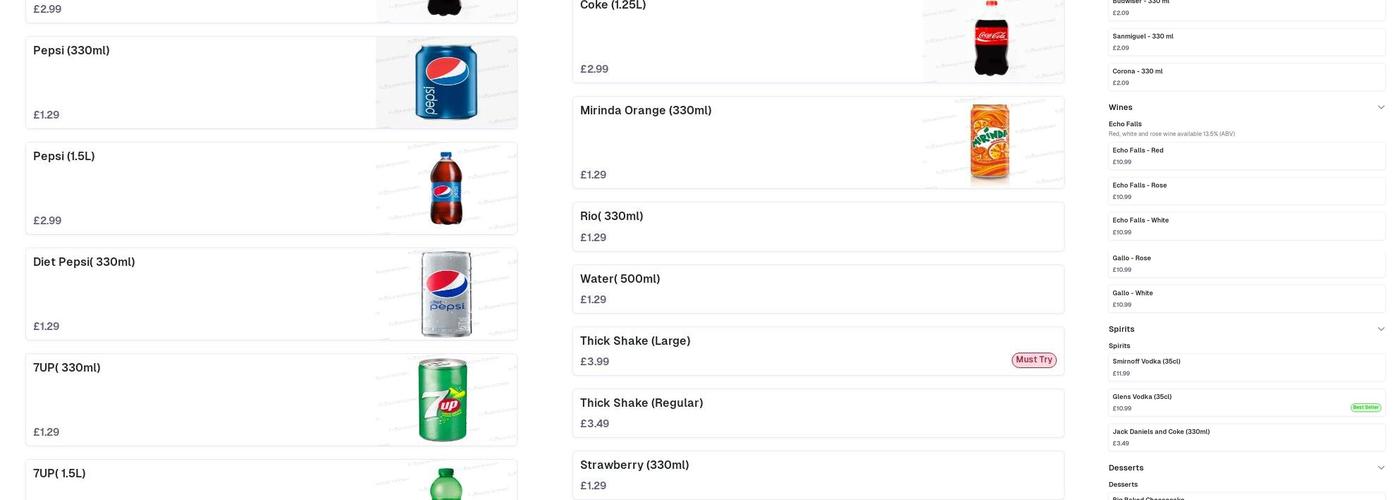 Delice Peri Peri Menu