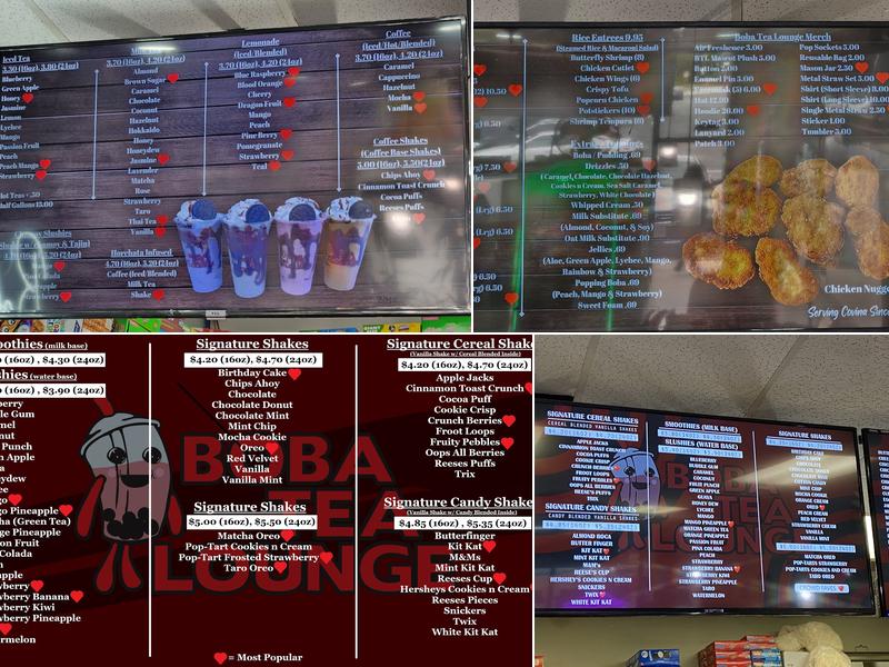 Boba Tea Lounge Menu