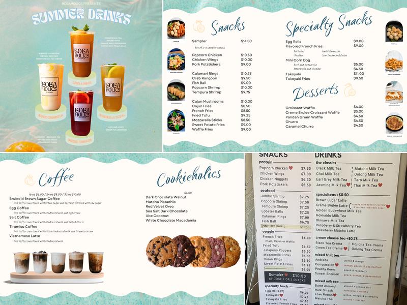 Bobaholics Menu