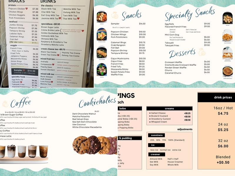 Bobaholics Menu
