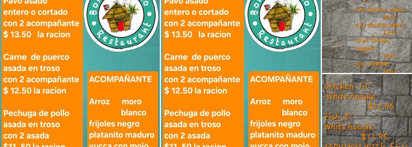 Bohio Latino Menu