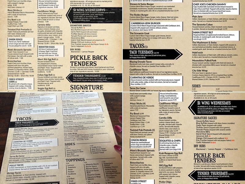Brewster’s Menu