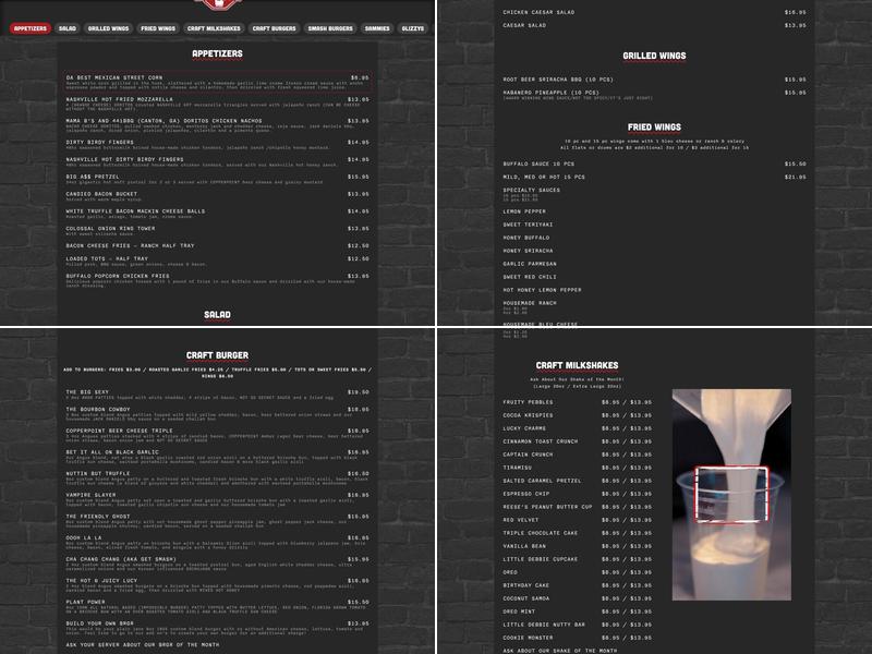 BRGR STOP Menu