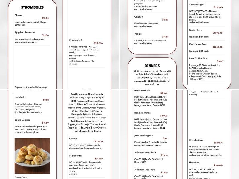 Brooklyn V's Pizza Menu