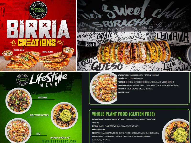 Bubbakoo's Burritos Menu