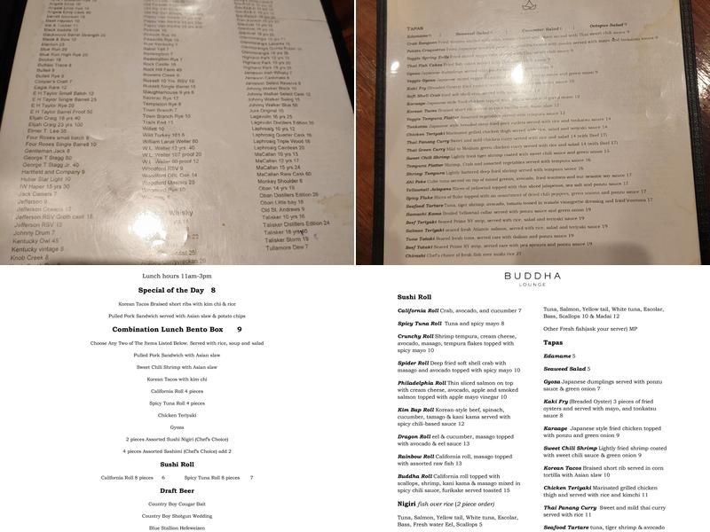 Buddha Lounge Menu
