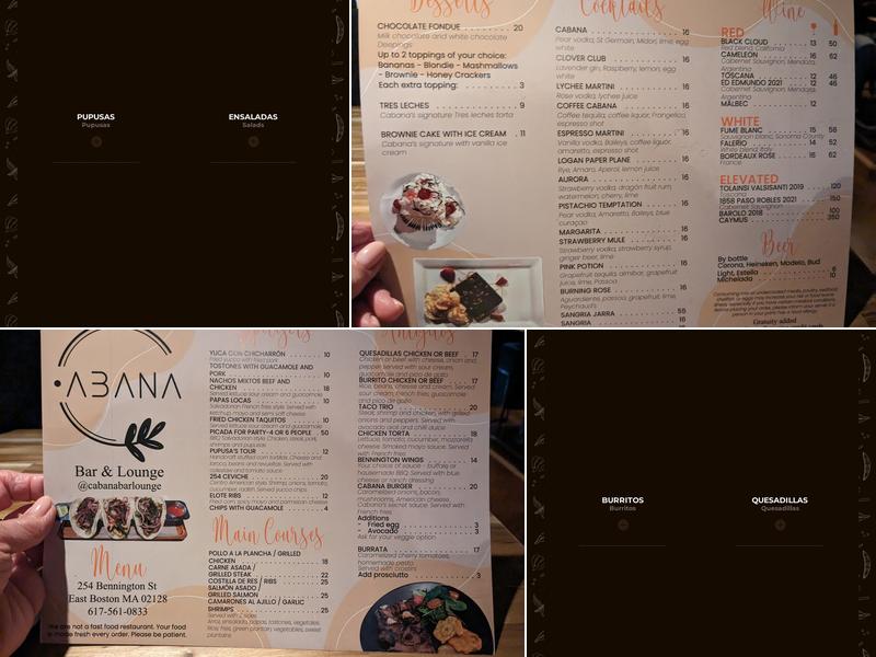 Cabana Menu