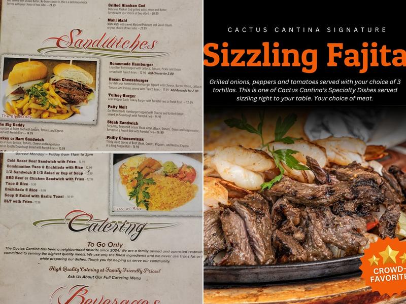 Cactus Cantina Menu
