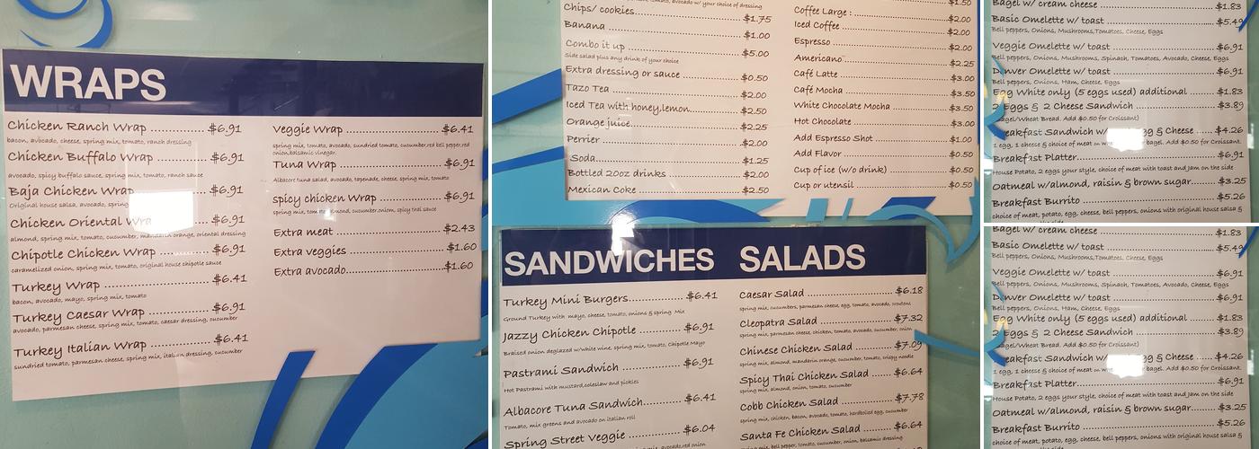 Cafe Nine Menu