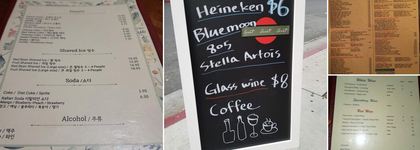 Cafe Scent Menu