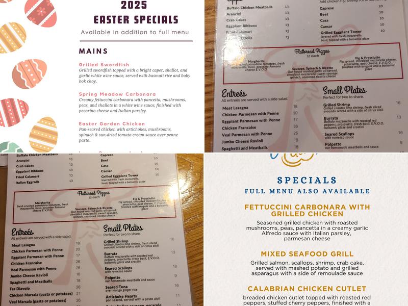 Rossitto's Ristorante Menu