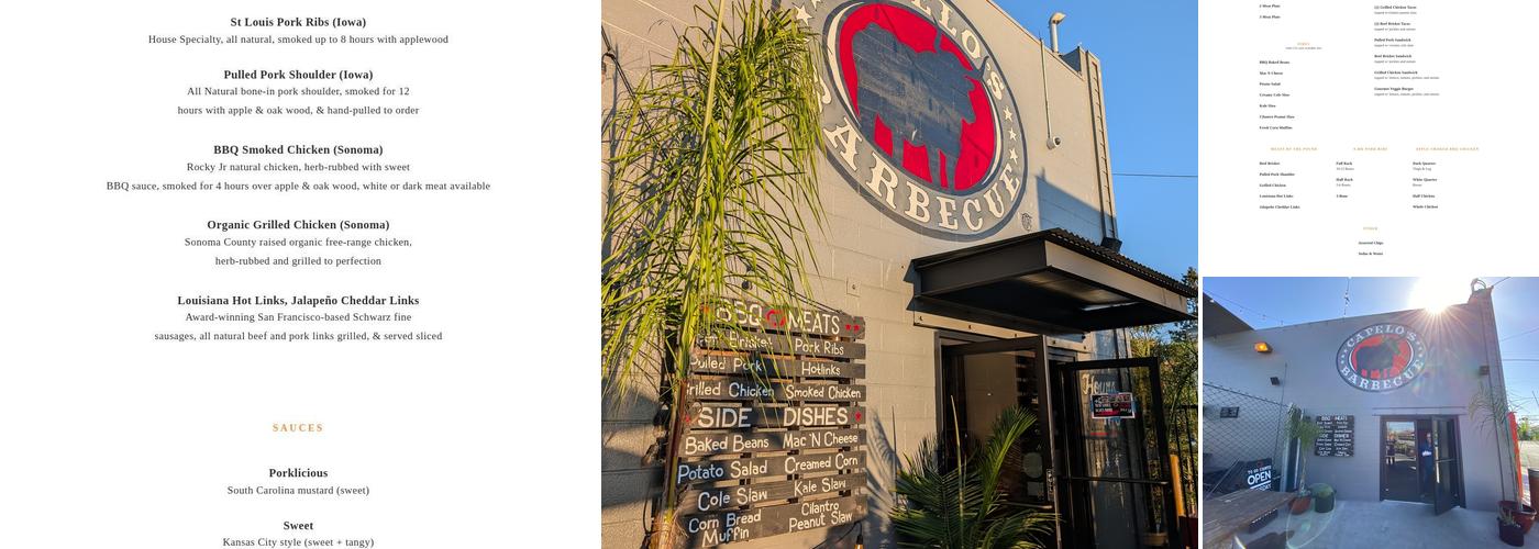 Capelo's Barbecue Menu