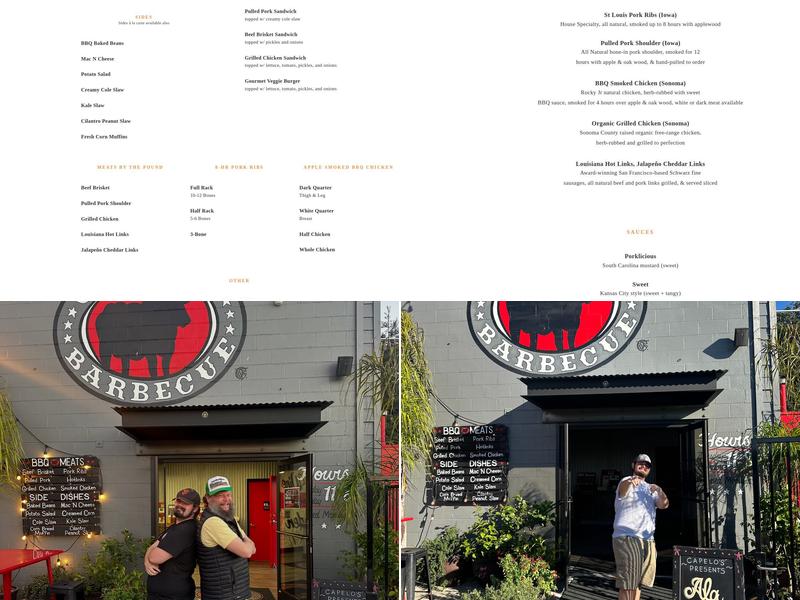 Capelo's Barbecue Menu