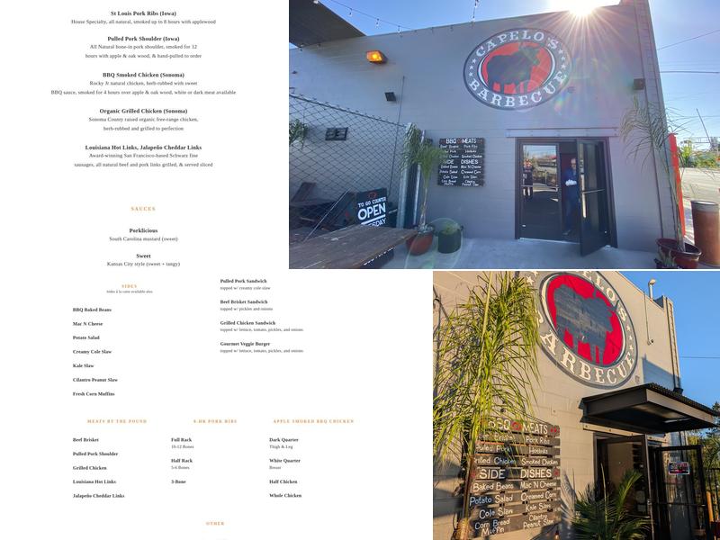 Capelo's Barbecue Menu
