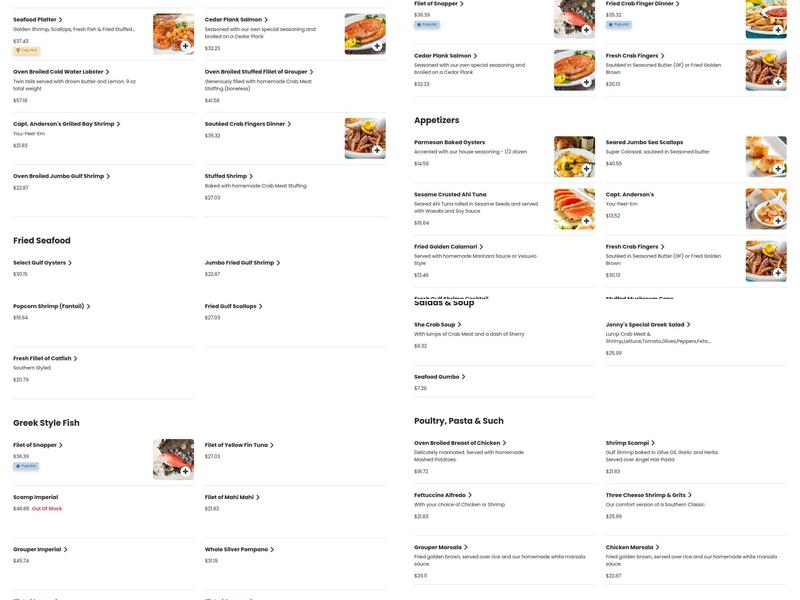 Capt. Anderson's Restaurant & Waterfront Market Menu