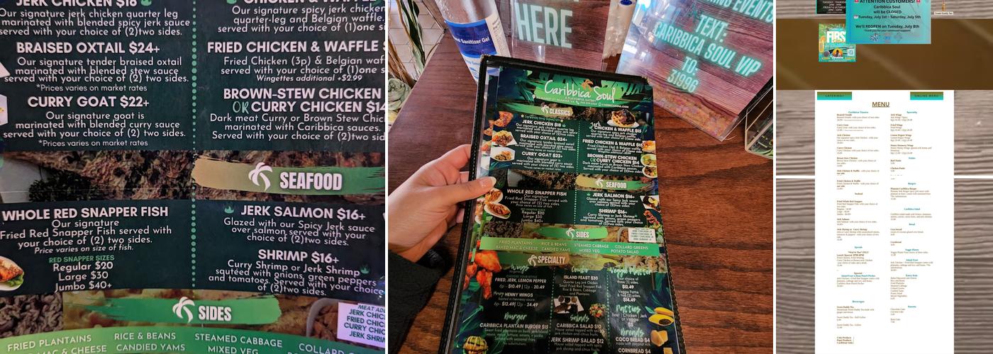Caribbica Soul Menu