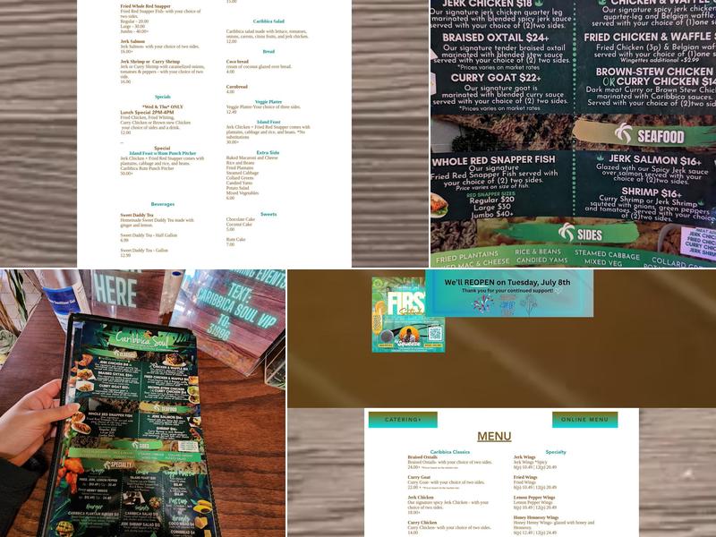 Caribbica Soul Menu