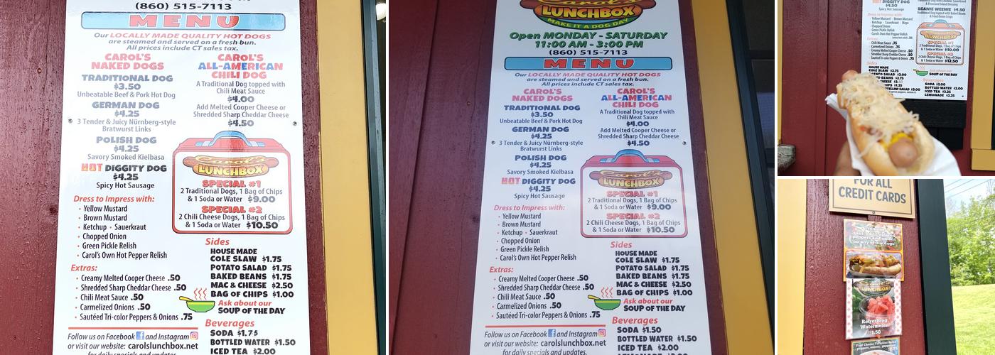 Carol's Lunch Box Menu