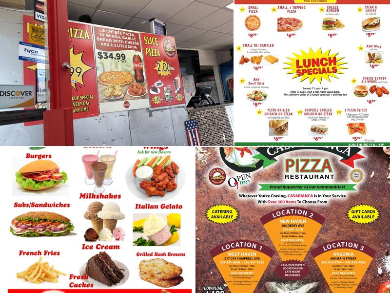 Casa Bianca Pizza Ansonia Menu