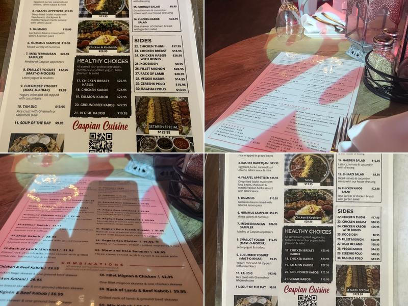 Caspian Cuisine Menu