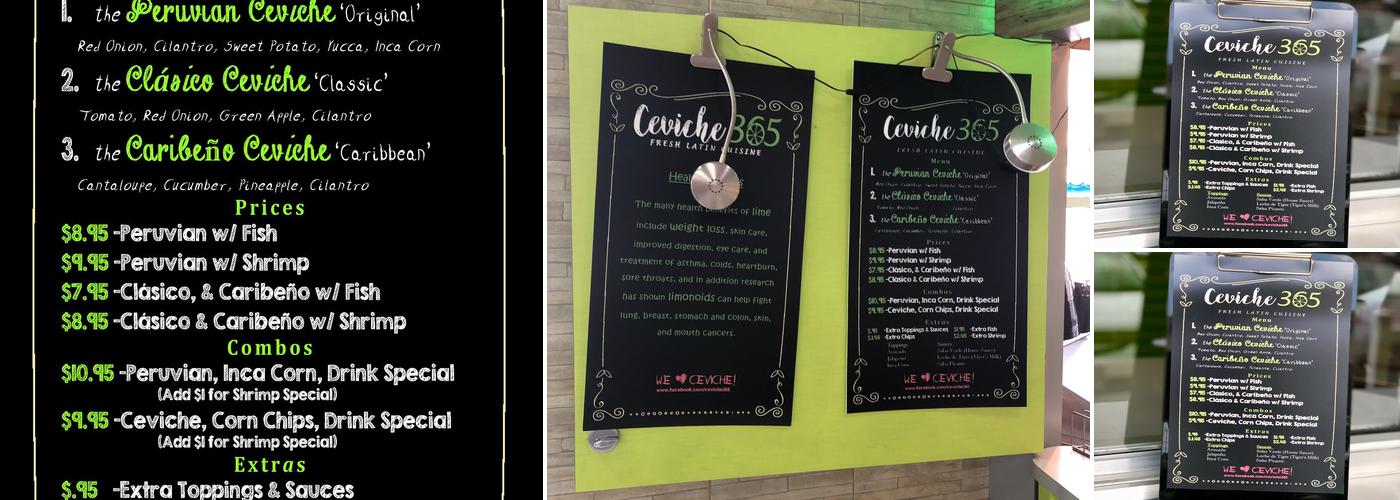 Ceviche 365 Menu