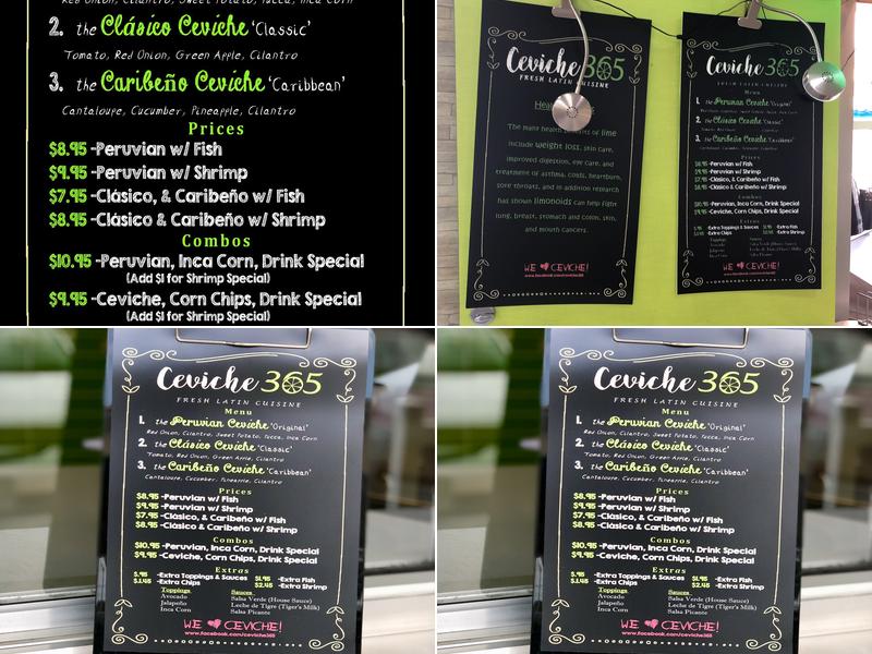 Ceviche 365 Menu