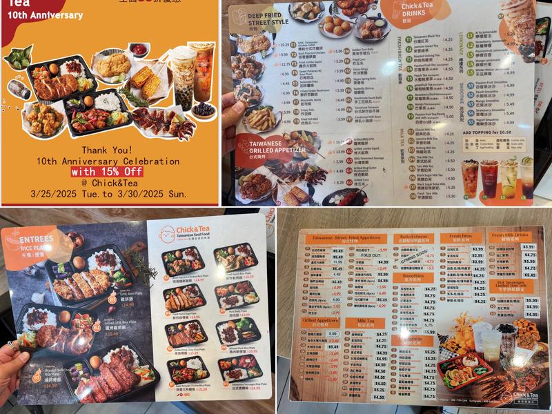 Chick & Tea Sunnyvale Menu