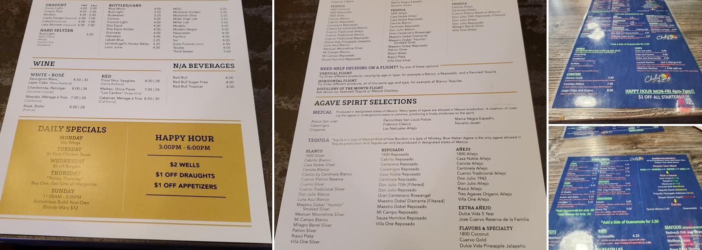 Chili Lime Cantina Menu