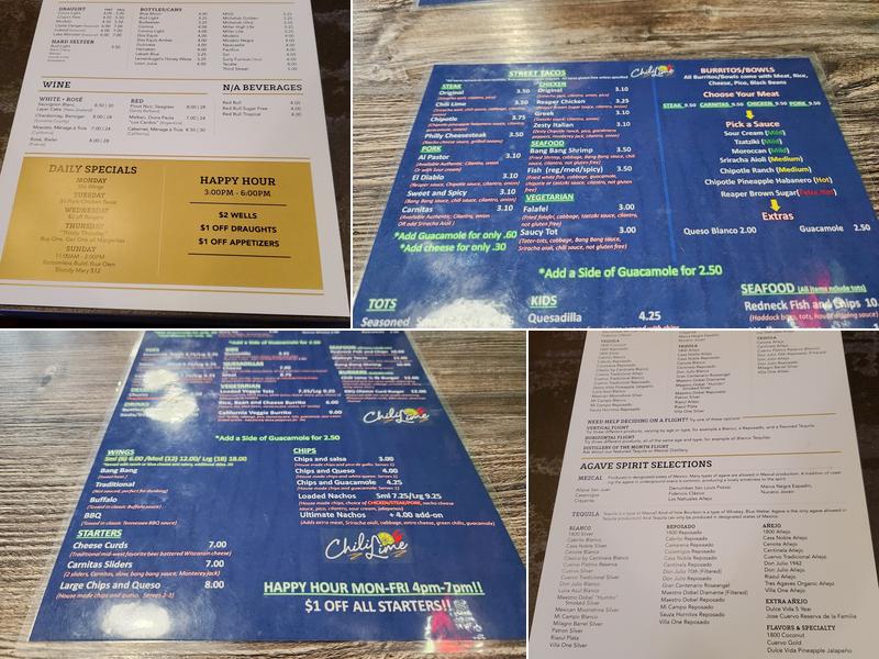 Chili Lime Cantina Menu