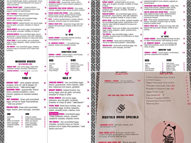 Coffee Commissary Menu