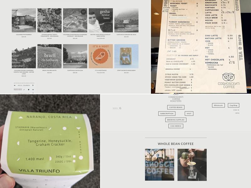 Cognoscenti Coffee - DTLA Menu