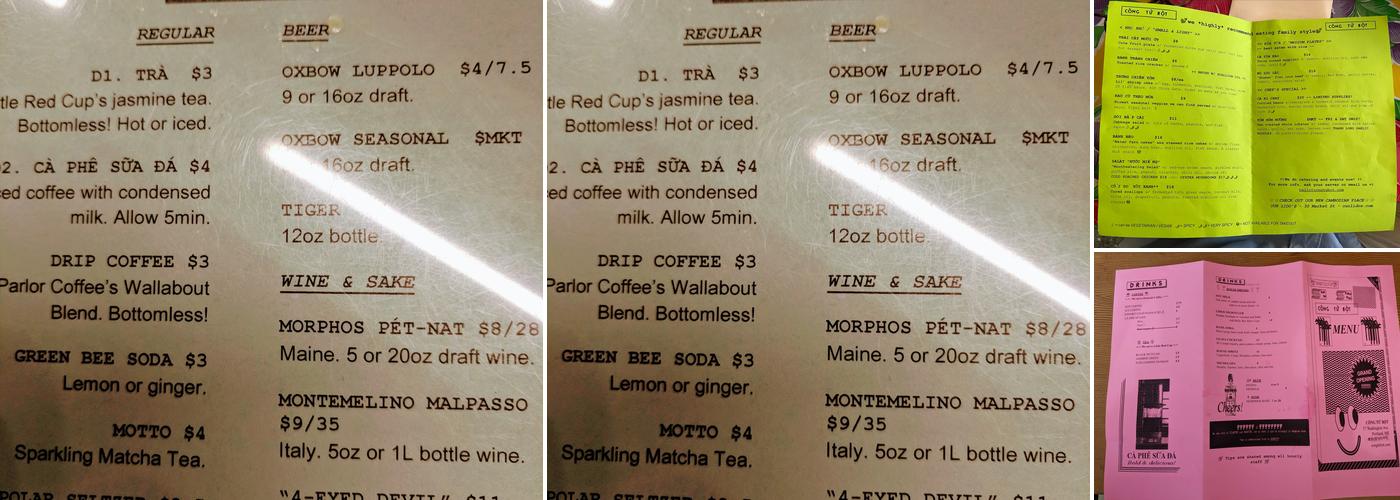 Cong Tu Bot Menu
