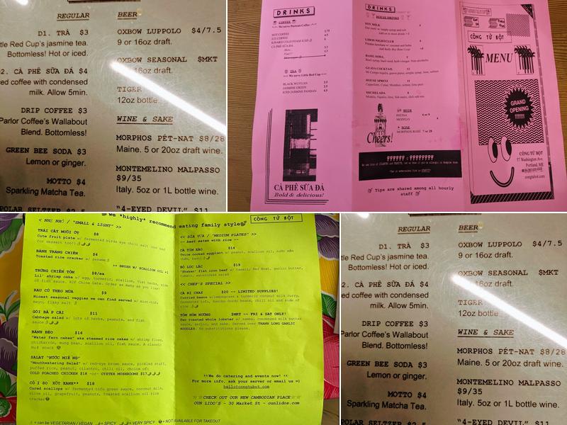 Cong Tu Bot Menu