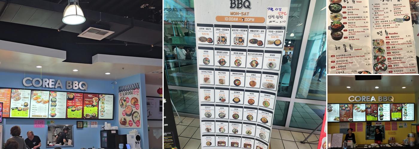 Corea BBQ Menu