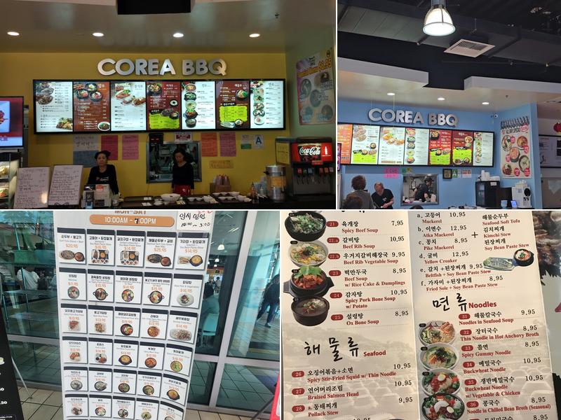 Corea BBQ Menu