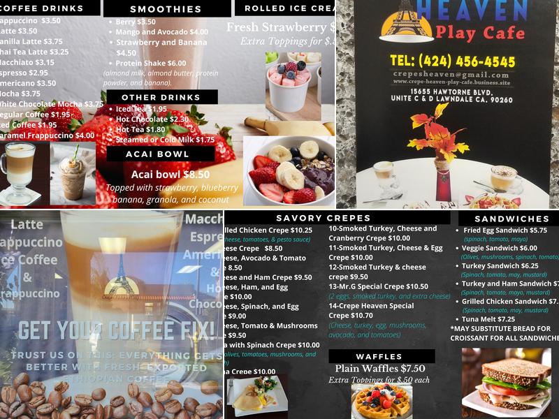 Crepe Heaven Café Menu