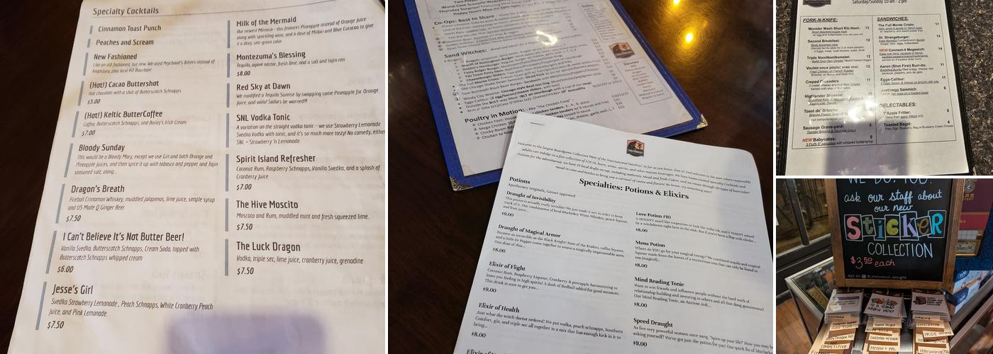 Crossroads Tabletop Tavern Menu