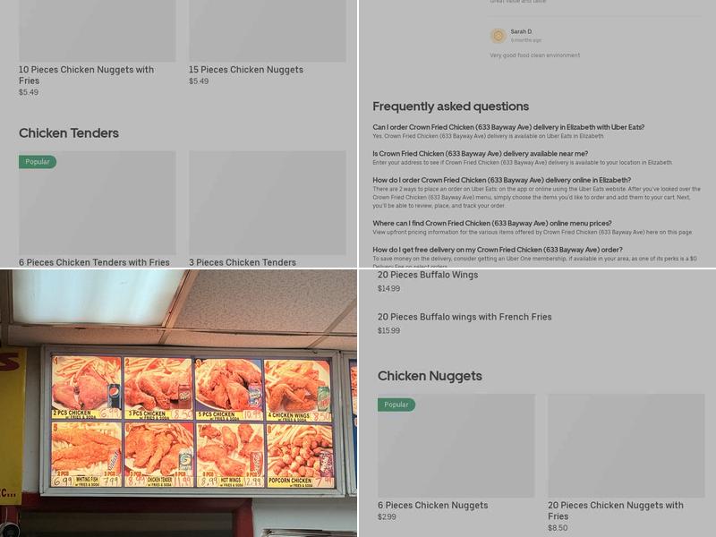 Crown Fried Chicken Menu