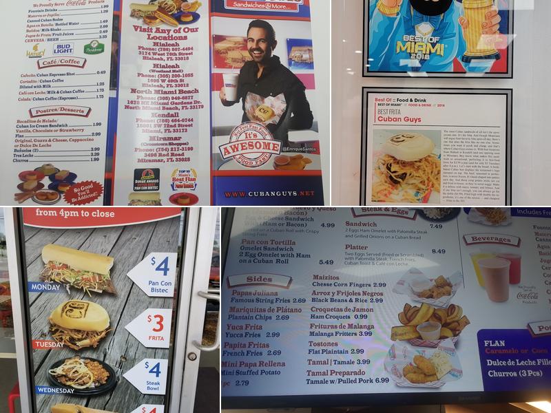 Cuban Guys Restaurants - Miramar Menu