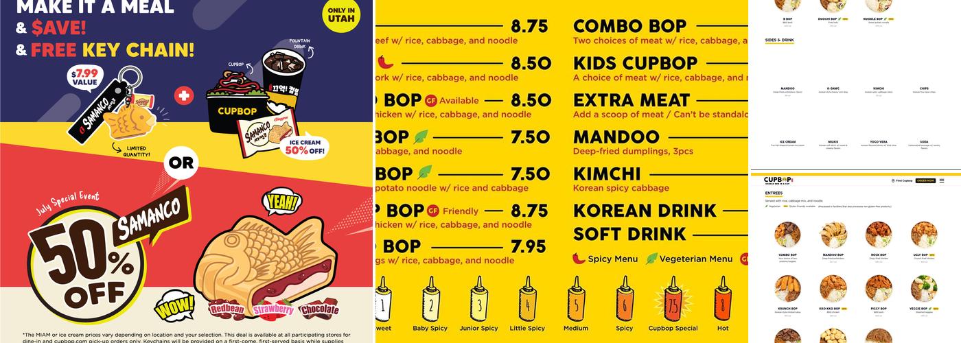 Cupbop - Korean BBQ in a Cup Menu